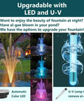 Plug And Play Pond Filter With Pump Fountain Kit 400 GPH Three Spray Patterns Bell Volcano Daisy Water Feature