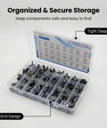 500Pcs Capacitor Kit With 24 Value Aluminum Electrolytic Caps 0.1uF To 1000uF 10V To 50V Includes Labeled Transparent Storage Box