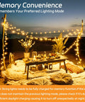 Outdoor Solar Fairy Lights Waterproof 16.4 Ft 50 LEDs String Lights for patio decor, illuminating a cozy beach setup with table and decor