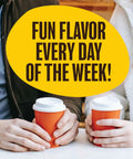 Flavored Keurig K Cup Compatible Coffee Pods Flavor Packed Variety Pack 40 Count Featuring Maple Chocolate Cinnamon Vanilla Hazelnut And Other Rich Flavors Included with slogan 'Fun Flavor Every Day of the Week!'