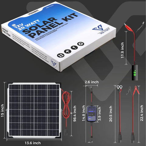 No-Nonsense 12V Solar Battery Charger With LCD Voltage Tester, 20W Trickle Charger With Smart MPPT Controller components layout