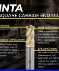 SPEED TIGER INTA carbide roughing end mill, 1/4 in shank, 4-flute, ZrN-coated for alloy and hardened steels.