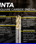 INTA Carbide Roughing End Mill Four Flute Micro Grain Carbide ZrN A Coating For Alloy Steels Hardened Steels Pre Hardened Steel