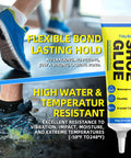 Tube of Ultra Strong Waterproof Shoe Repair Glue Clear Adhesive For Soles And Uppers beside shoes in wet conditions