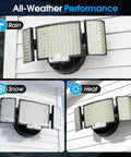 Extra Bright Solar Motion Sensor Flood Lights For Outdoors 318 LEDs 600LM 6500K IP67 Waterproof 270 Degree installed on wall
