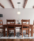 Kiven Instant Light Conversion Kit for 4/5/6inch Hole,Glass Farmhouse Lighting in modern dining area with pendant.