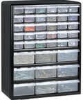 Ultimate Screw Organizer And Hardware Storage Cabinet With 39 Drawers Wall Mount Or Cabinet Drawer Organizer filled with screws and nuts