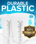 Eight Ounce Plastic Measuring Pitcher Built To Last Multipurpose For Chemicals Oil Pool And Lawn with polypropylene badge