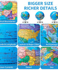 13 Inch Globe With Stainless Steel Stand 720 Degree Rotation Waterproof HD Text Classroom Workhorse Globe map details
