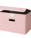 Premium Pink Fabric Storage Cubes Featuring Reinforced Stainless Steel Handles And Secure Cover Lids For Killer Closet Setup open bin