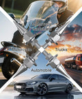 Badass Spiked License Plate Screws Four Pack Anti Theft Security Bolts For Cars And Motorcycles Silver Chrome Finish displayed on vehicles.