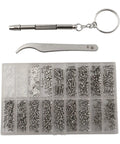 Grab And Go All In One Eyeglasses Repair Kit With 13 Screw Sizes, Keychain Screwdriver And Tweezers For Quick Fixes On Glasses