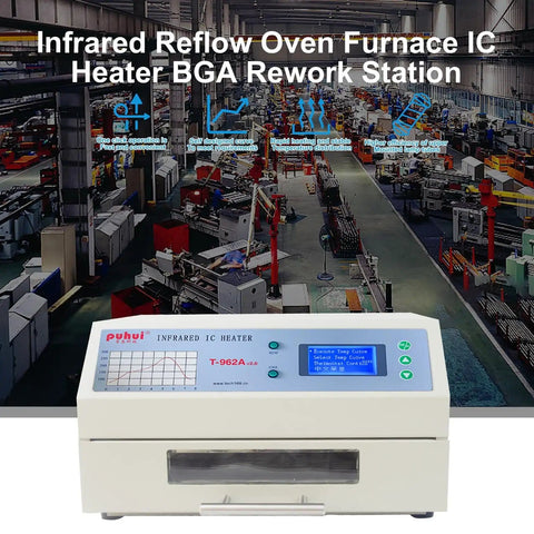Automatic Reflow Soldering Machine With Hot Air Circulation And Infrared Heater For PCB SMT BGA Rework in factory setting
