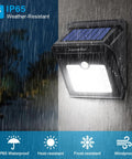 28 LED Solar Motion Lights Outdoor Wireless Waterproof Security Wall Lights during rain, 400 Lumen Brightness, IP65 certified