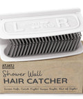 Large White Shower Hair Catcher With Flexible Silicone Bristles Works As Ultimate Drain Protector For Bathrooms Kills Clogs Dead Cold Keeps Pipes Sleek No More Costly Plumber Runs Or Sticky Gunk on countertop.