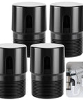 Four Pack 1-1/2 Inch Npt Threaded Abs In Line Valve Vents Rv Camper Kick Out Bad Sewer Gas Odors Spring Loaded Exhaust Plumbing Accessory Set in black.