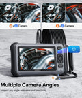 7 Inch IPS Screen Triple Lens Borescope With Light For Tight Corners And Hard To Reach Areas 16.5 Ft Cable Clear Color View Pro Grade Auto Home And Industrial Inspections display with multiple camera angles