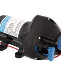Par-Max 3 Water Pressure Pump 12V 3 GPM 25 PSI For Boats And RVs, black and blue marine pump with wiring and label visible