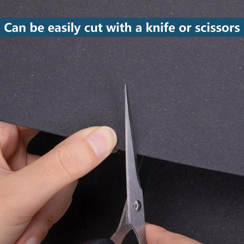Nkiy Quen gasket material sheet, 15x11.8 in, non-asbestos high-temperature sheet being cut with scissors