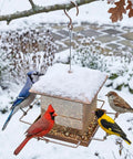 Built Tough Outdoor Hanging Bird Feeder With Waterproof Metal Build, Large 3.5Lb Capacity for attracting birds in snow-covered garden