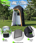 Go To Portable Shower Tent With Mesh Floor Carry Bag Easy Setup Lightweight Privacy Changing Room For Outdoors Now setup on grass