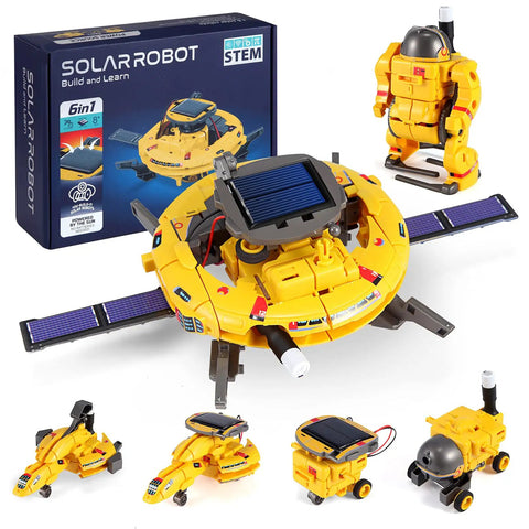 Hands On STEM Building Robots Kit For Kids Ages 8 To 12 With Solar Powered Space Robot Toys 120 Pieces on display