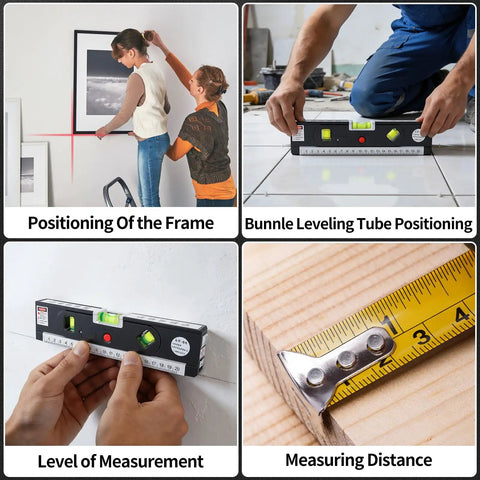 4 In 1 Laser Level With 3 LED Modes Magnetic Torpedo Vials Tripod And 100 Ft Point 30 Ft Line Beam For Framing Tiling And Hanging Projects Pro Grade DIY Tool Built For Fast Accurate Layout used for frame and tile leveling