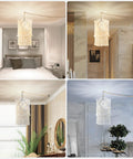 Handmade Macrame Pendant Light With Plug In Cord, 15Ft Hanging Lamp, Boho Vibe in Bedroom and Living Room Settings