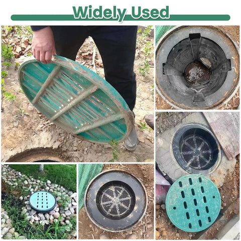 Underground Rain Water Catch Basin With Grate Lid, 25 In 29 In Sump Pump Basin for Yard Landscaping with polyethylene tank