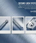 Heavy Duty Impact Socket Adapter Set showing secure lock system with Cr-V steel construction and spring-loaded bearing.