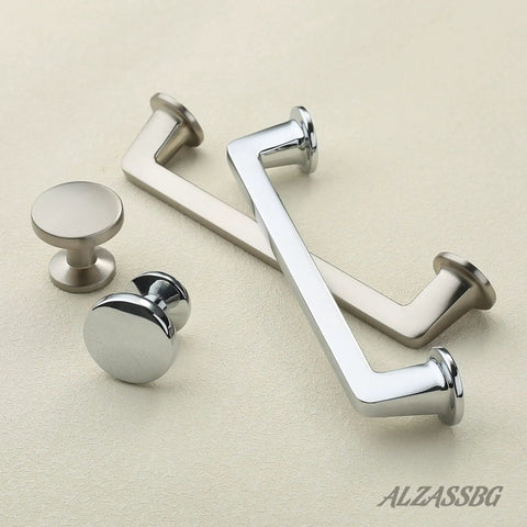 10 Pack Polished Chrome Cabinet Knobs 1.1 Inch Round Hardware For Kitchens, Dressers, And Drawers with sleek handles