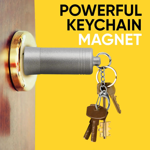 Magnetic Keychain With Neodymium Rare Earth Magnets, Pocket Sized Key Holder, Gold Tester Function, Rust Resistant Coated Metals, Easy Carry Hook And Split Ring For Everyday EDC Use