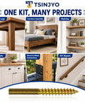 165 Piece M4 And M6 Zinc Plated Hanger Bolts Kit With Double Headed Self Tapping Dowels for furniture and stair assembly