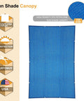 Blue Sun Shade Sail 3 Ft By 7 Ft Straight Edge With Grommets UV Blocking And Water Permeable Canopy Cover for Patio Garden