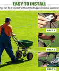 Installing Lesco Spreader Repair Kit For N2320 With Nonstick Spinner And Agitator steps demonstrated on lawn