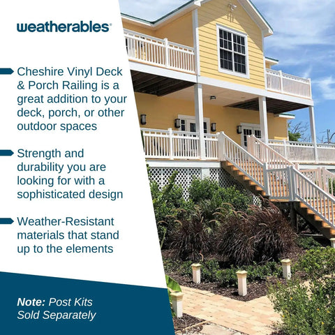 Cheshire Vinyl Porch And Deck Railing Kit For Outdoor Spaces Easy Install Weather Resistant White Railing System For Decks Porches Balconies And More That Withstands The Weather