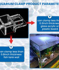 Heavy Duty Transparent Aquarium Lid Clips For Fish Tank Hood Support Tough As Nails Grip For Rimless Or Rim Tanks Durable Acrylic Cover Holder.