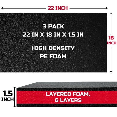 Cut The Clutter And Lock Down Your Toolbox With Heavy Duty Foam Organizers 22X18 Inch Pack Of 3 High Density Polyethylene Kaizen Sheets For Custom Shadow Board Storage That Keeps Your Pro Gear Tight