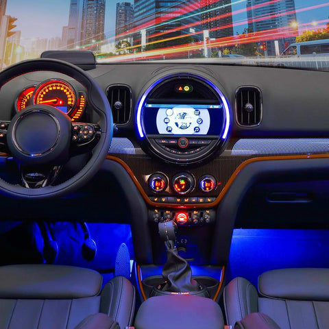 Multicolor Music LED Car Interior Strip Lights Kit With Sound Active Rhythm USB Powered under dash lighting in car