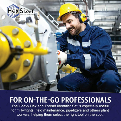 Pro Grade Heavy Hex Gauge And Thread Checker Set For Quick Inch And Metric Fastener Measurements Easy On Rigs Bolts Nuts And Studs Every Real Deal Mechanic Knows This Is A Dang Good Investment In Precision
