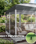 10x20 Pop Up Gazebo With Mosquito Netting Sidewalls No Tools Needed One Push Easy Up Canopy with dual vent roof set up in garden