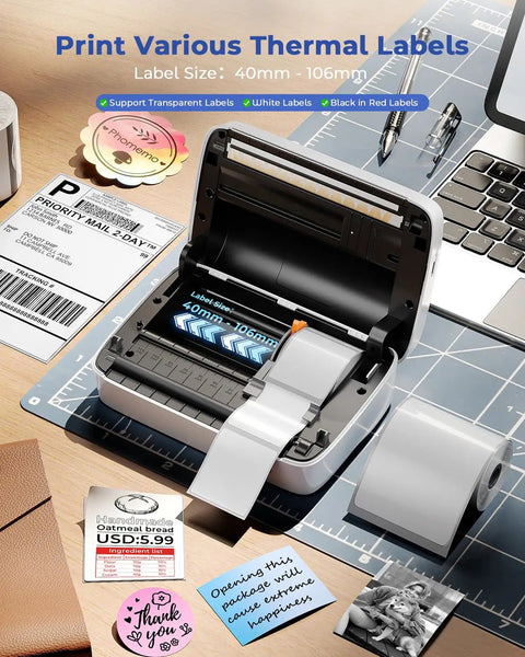 Inkless 4X6 Thermal Label Printer For Shipping Hella Crisp 203 Dpi Prints With Zero Mess Efficiently Loads Roll And Fanfold Paper Simple Setup That Kicks Things Into High Gear