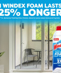 Windex Fast Shine Foam Glass Cleaner bottle, 19 oz, blue label; pack of 2