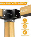 Heavy Duty Pergola Corner Brackets For 4 By 4 Posts Three And A Half Inch Powder Coated Steel 3 Way 90 Degree Angle Built To Last