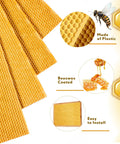 20 Pcs Beehive Waxed Coated Foundation Sheets For Bee Frames Portable Plastic Beekeeping Honeycomb Sheets Beeswax Coated