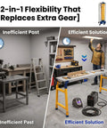 Hella Heavy Duty Collapsible Welding Table 1100 Lb Foldable Steel Workbench For Metalworking shown in efficient workspace layout.