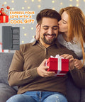 Man receiving 25-In-1 Mini Precision Screwdriver Set For Electronics And Gadgets as a gift from woman on sofa