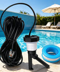 Flow Switch for Hayward Goldline Aquarite Salt Systems and Aqua Rite Pool Chlorine Generators, Reliable Flow Sensor for Hayward Salt Cells, 15 Ft Cable, No-Fuss DIY Replacement for Salt Cell Flow Switch, black cable with threaded sensor and tape
