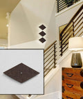 ADA Compliant Wall Sconce Lighting Fixture With Motion Sensor And Integrated LED, Dark Wood Finish, installed in hallway