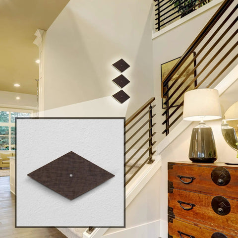 ADA Compliant Wall Sconce Lighting Fixture With Motion Sensor And Integrated LED, Dark Wood Finish, installed in hallway